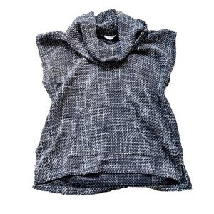 Bryn Walker Sweater cap sleeve Tunic Cowl Neck W/ kangaroo pocket size L XL